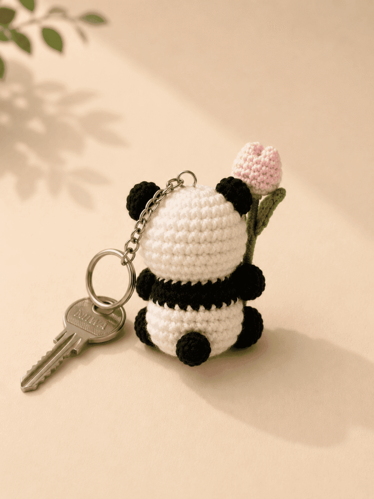 Panda Crochet Keychain Pair