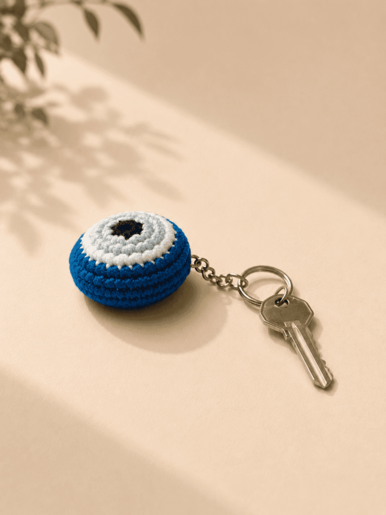 Evil Eye Protection Crochet Keychain