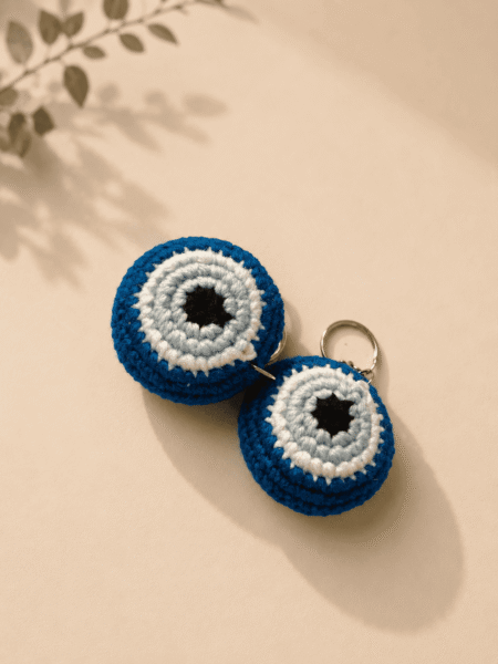 Evil Eye Protection Crochet Keychain - Image 4