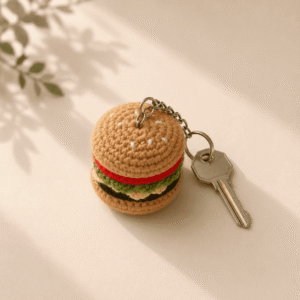 Crochet Burger Keychain - Image 4