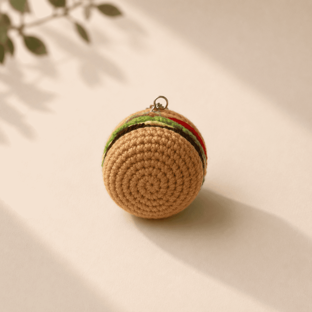 Crochet Burger Keychain