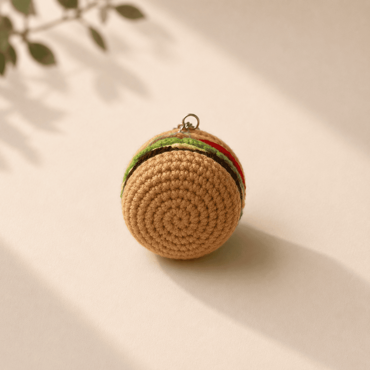 Crochet Burger Keychain - Image 2
