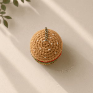 Crochet Burger Keychain - Image 3