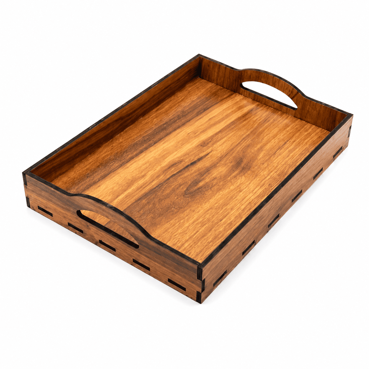 Wooden Serving Tray with Handles - Image 1