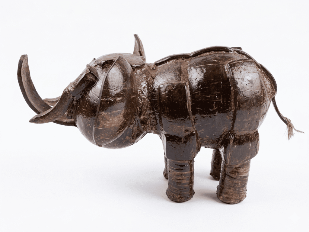 Artisan Coconut Shell Elephant Figurine
