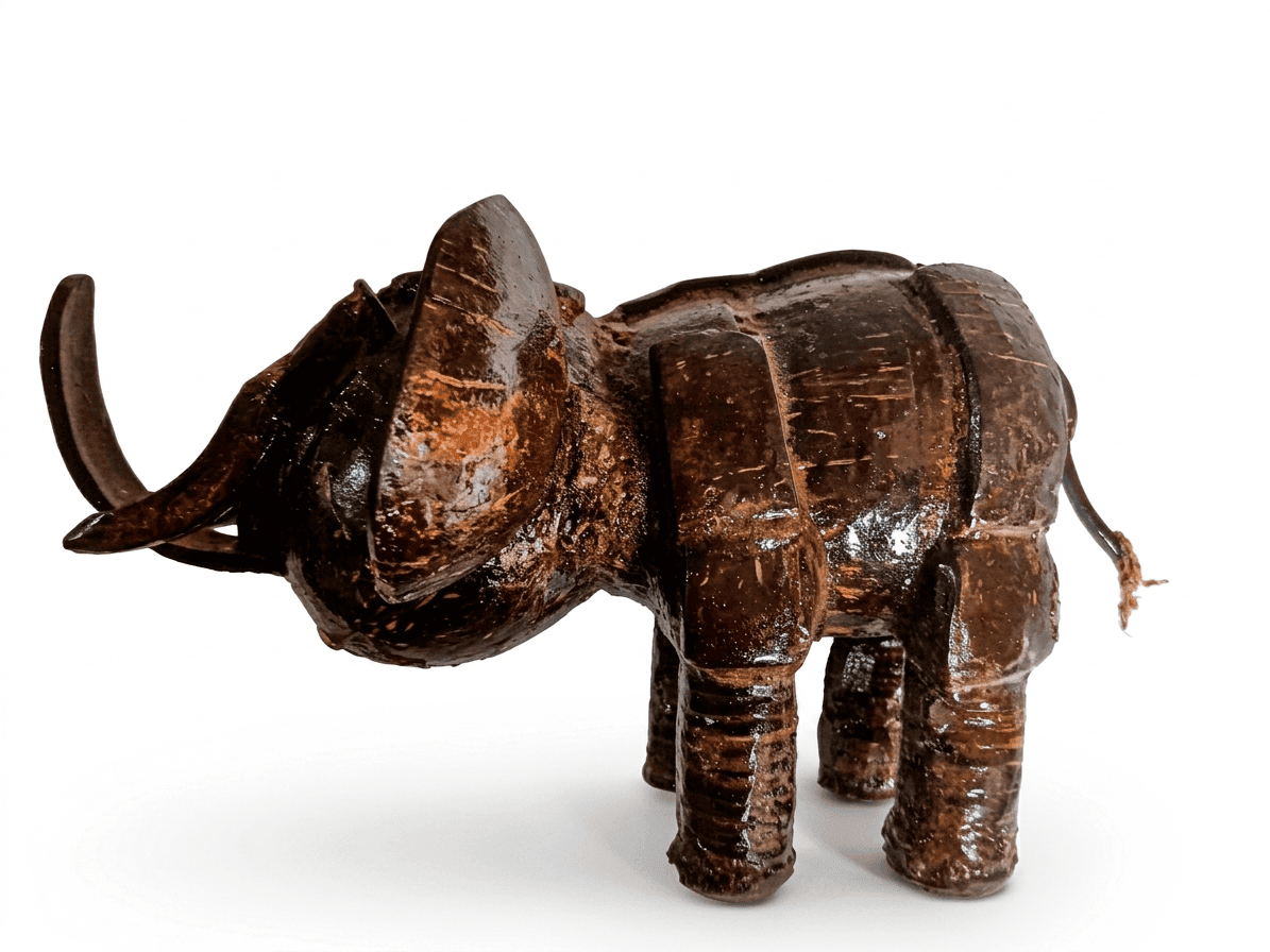 Artisan Coconut Shell Elephant Figurine - Image 3