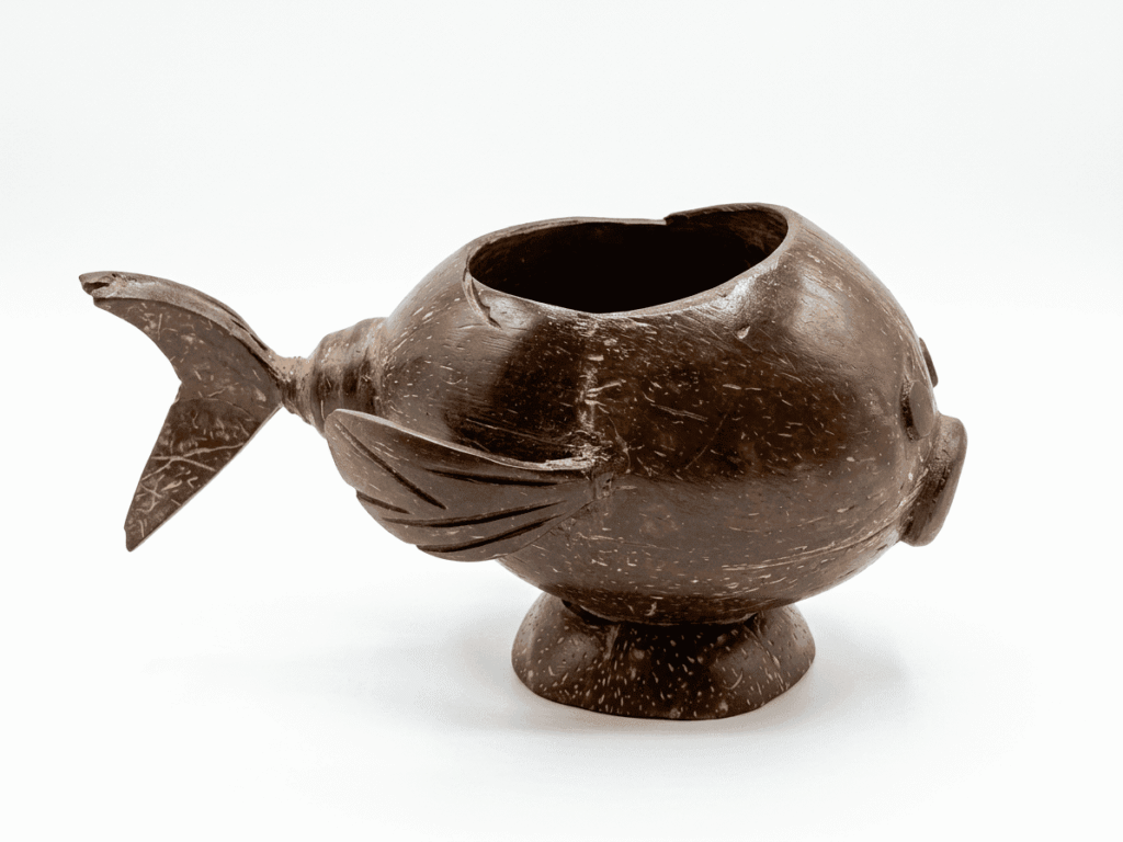 Coconut Shell Whale Decorative Cup