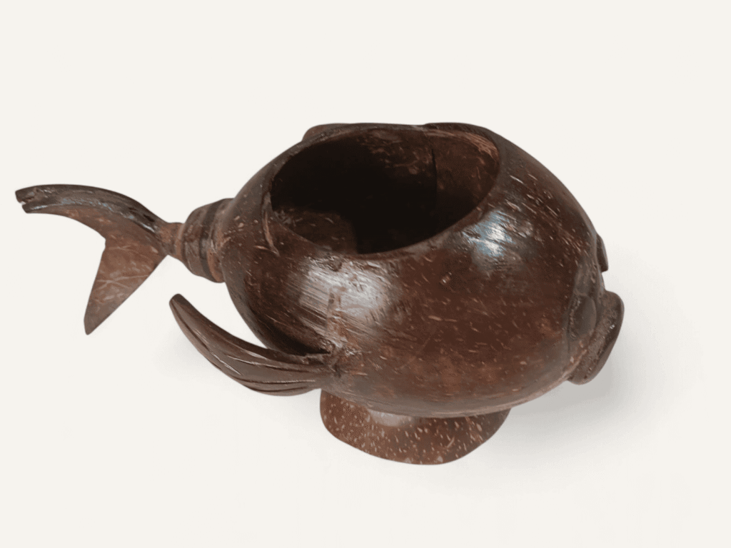 Coconut Shell Whale Decorative Cup