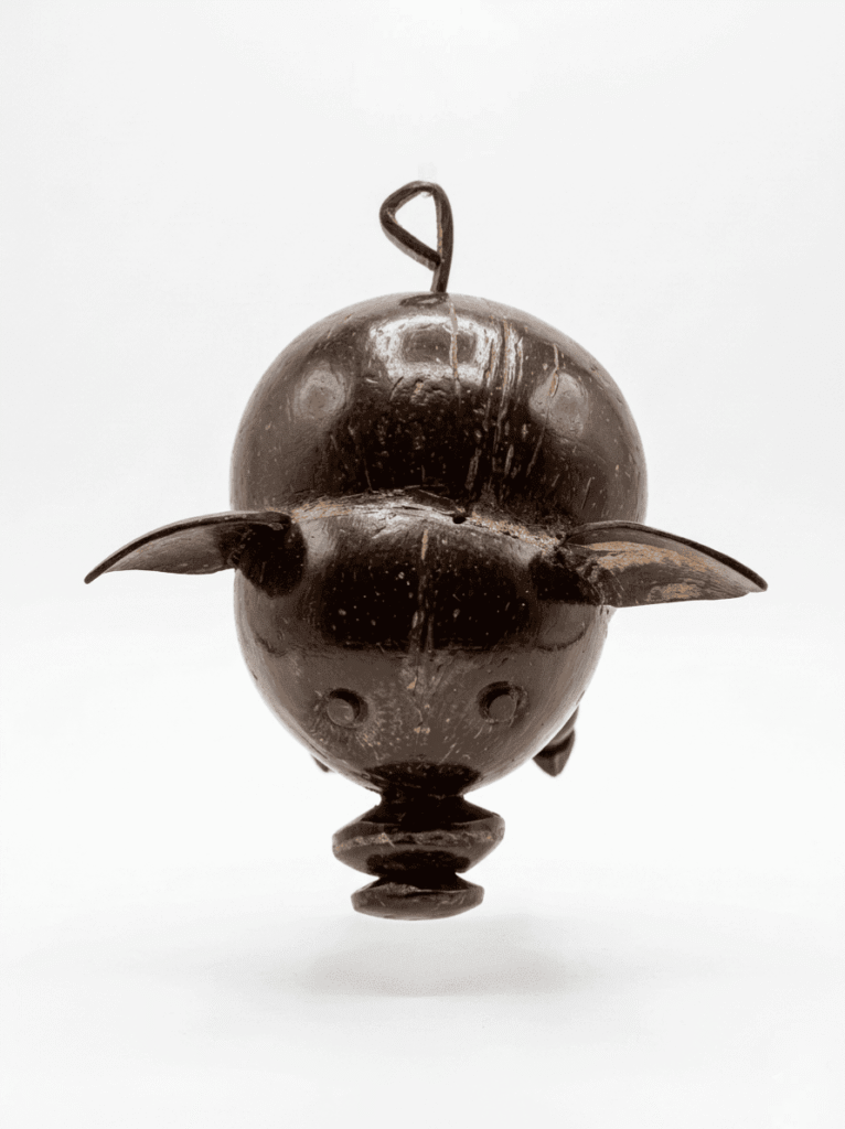 Coconut Shell Pig Figurine