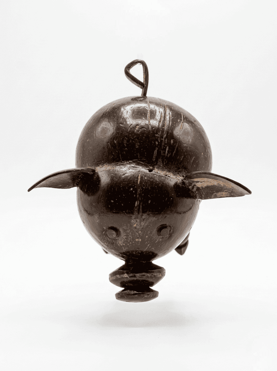 Coconut Shell Pig Figurine - Image 4