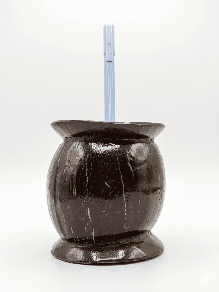 Handcrafted Coconut Shell Decorative Bowl - Image 3