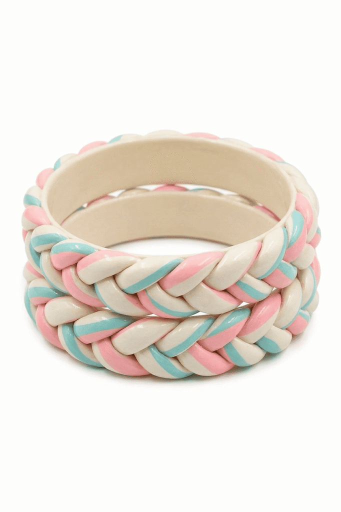 Pastel Braided Lac Bangles (Set of 2)