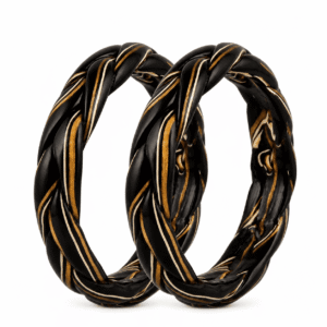 Black Braided Lac Bangles(Set of 2)