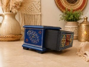 Royal Blue Wooden Storage Box - Image 4