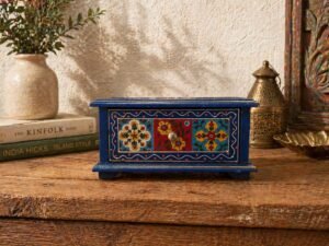 Royal Blue Wooden Storage Box - Image 5
