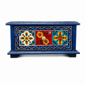 Royal Blue Wooden Storage Box - Image 1