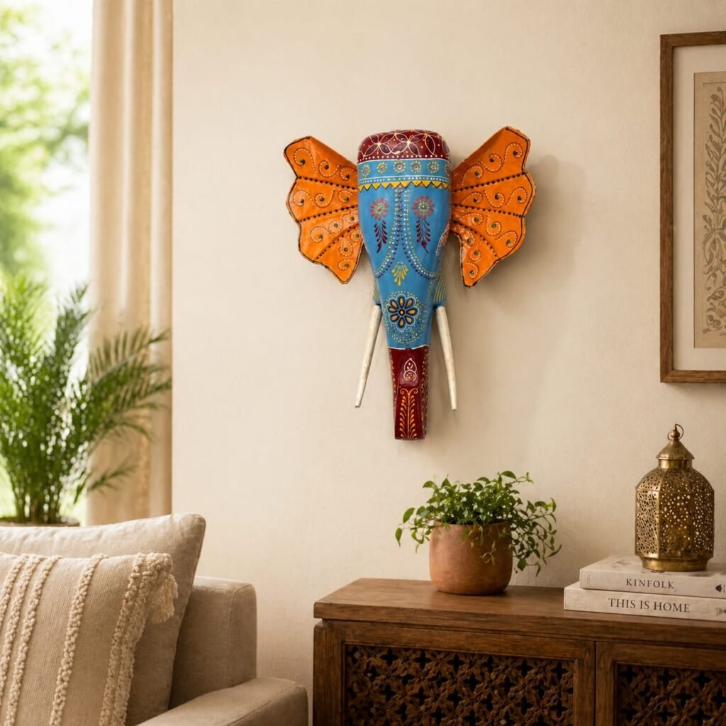 Handcrafted Wooden Elephant Wall Decor
