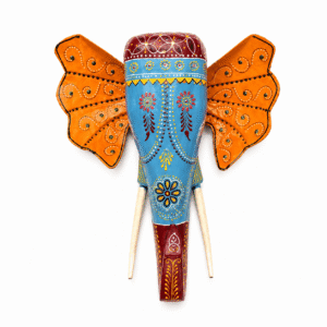 Handcrafted Wooden Elephant Wall Decor - Image 1