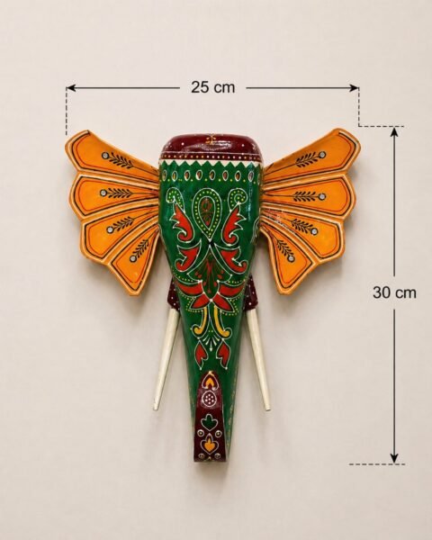 Emerald Wooden Elephant Wall Decor - Image 3