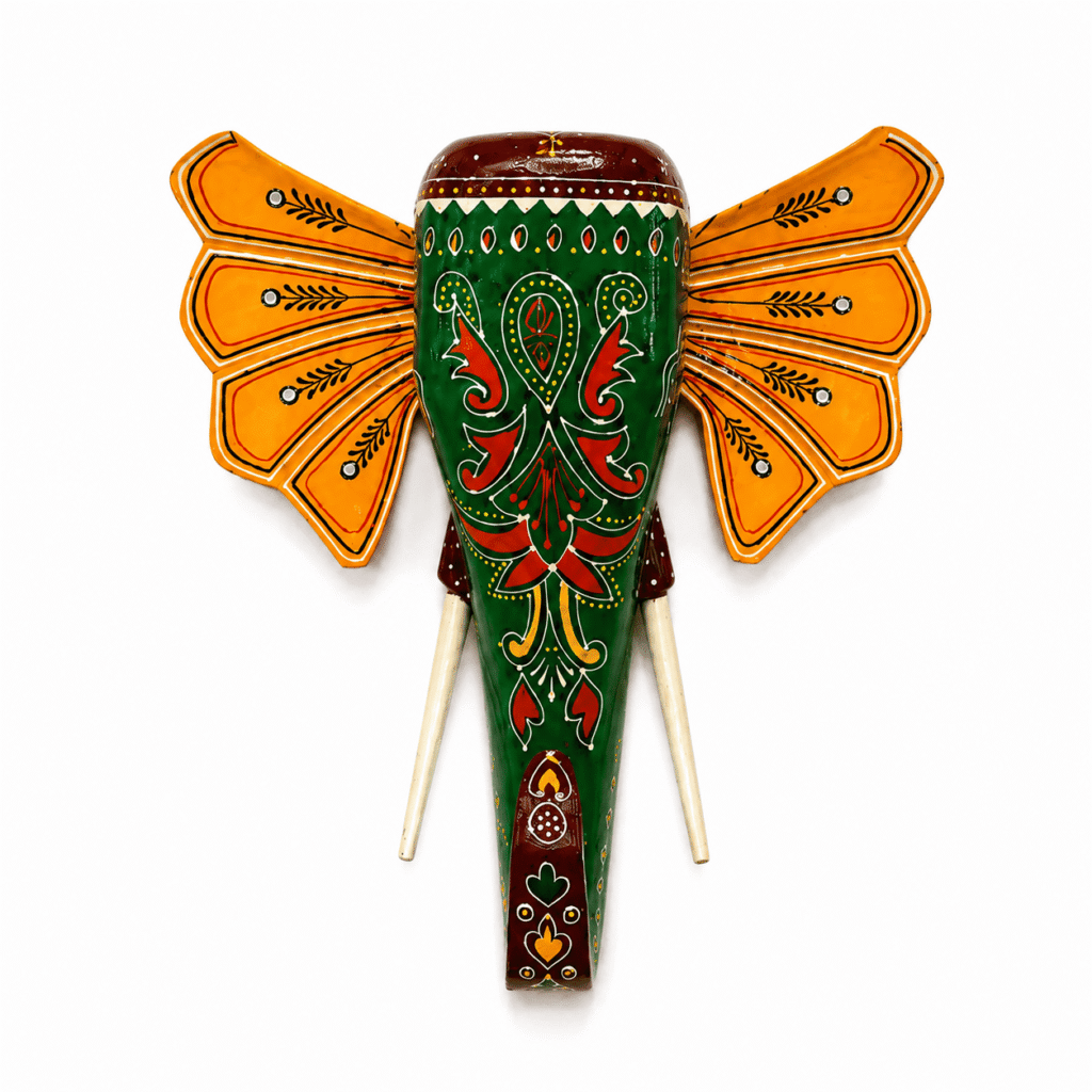 Emerald Wooden Elephant Wall Decor