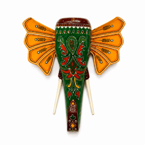 Emerald Wooden Elephant Wall Decor - Image 1