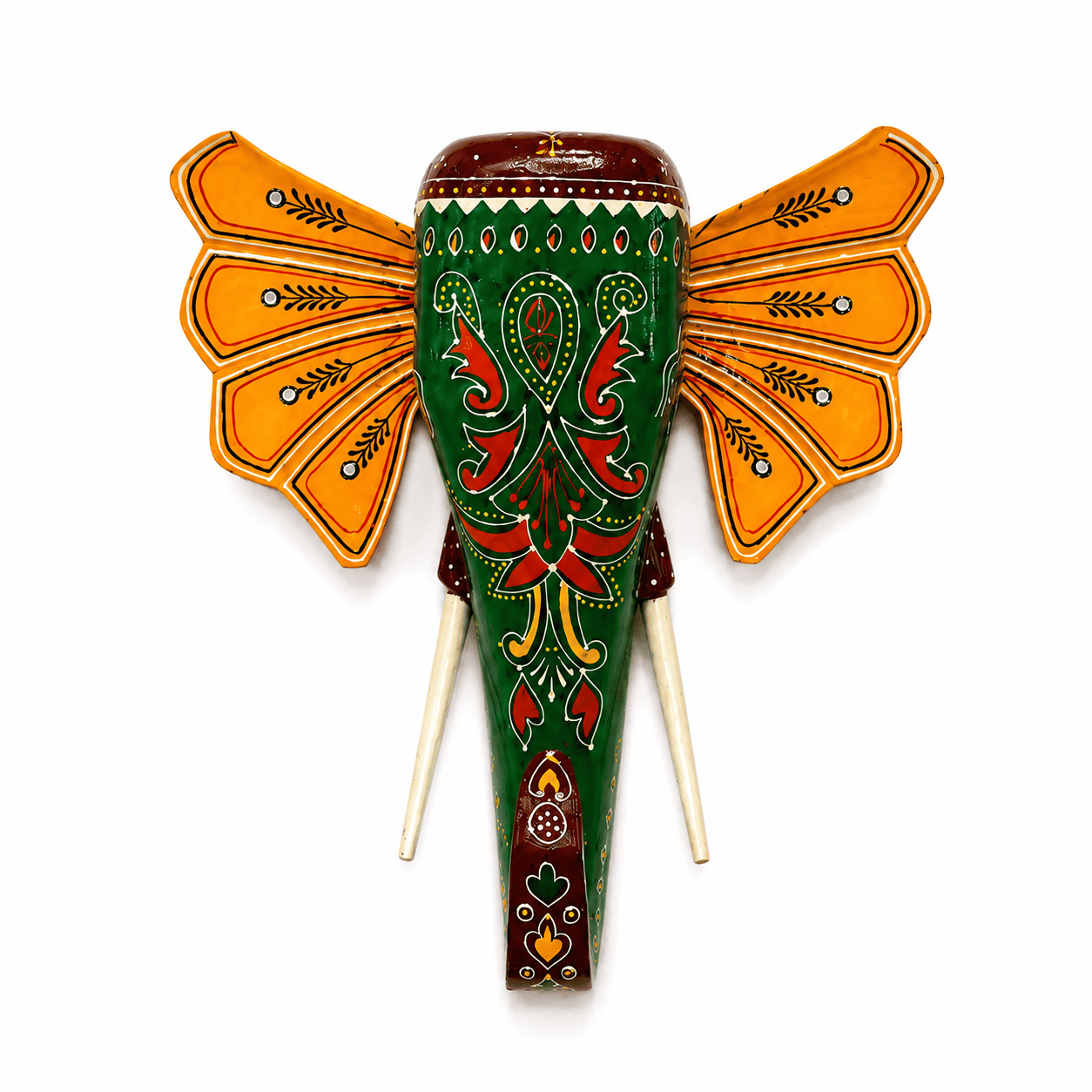 Emerald Wooden Elephant Wall Decor - Image 1