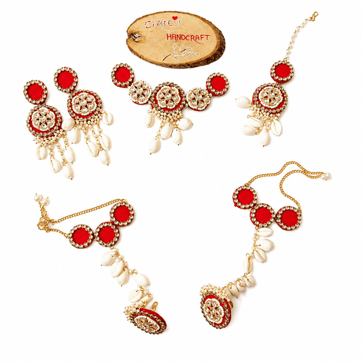 Floral Cowrie Wedding Jewelry Set - Image 1