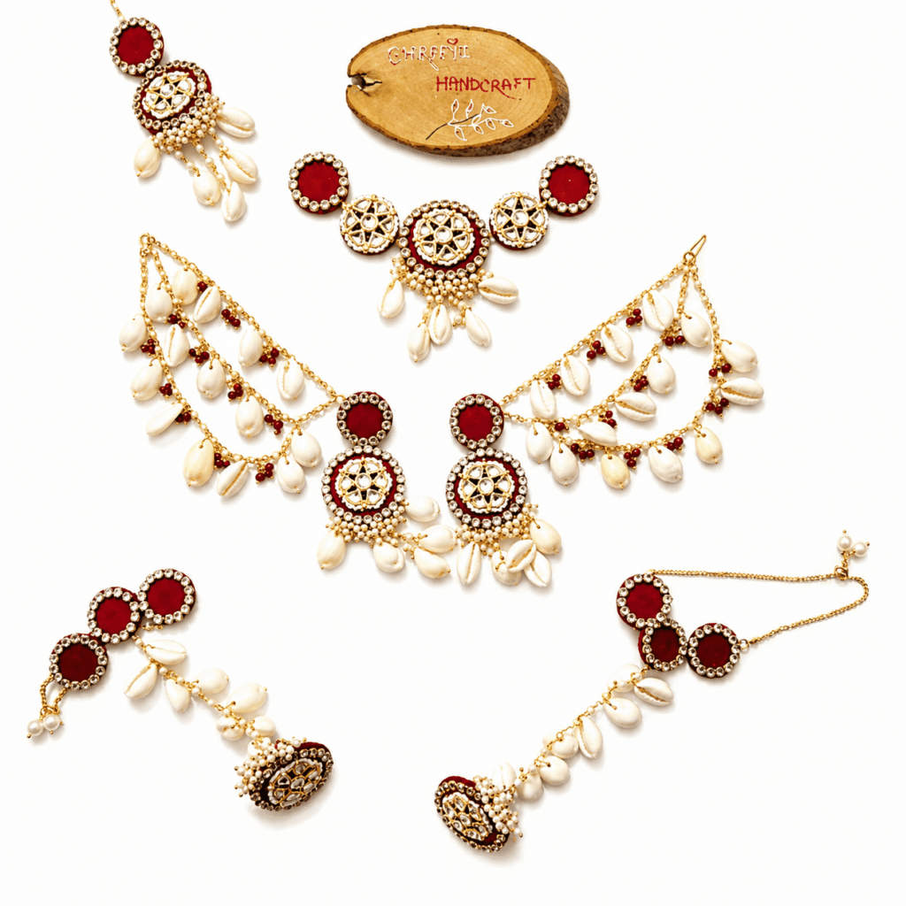 Floral Cowrie Shell Jewelry Set