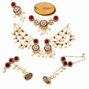 Floral Cowrie Shell Jewelry Set - Image 1