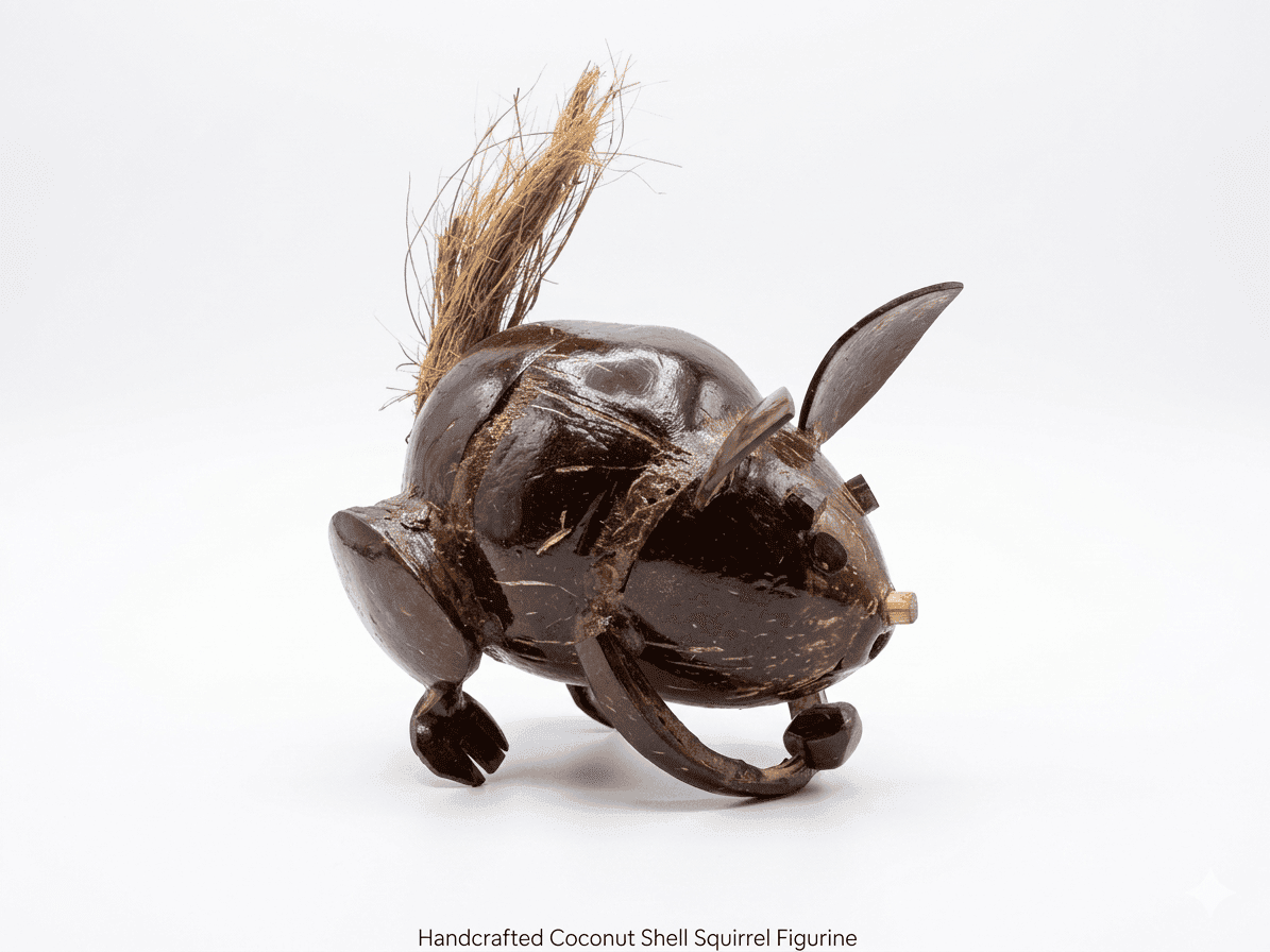 Handcrafted Coconut Shell Turtle Figurine - Image 2