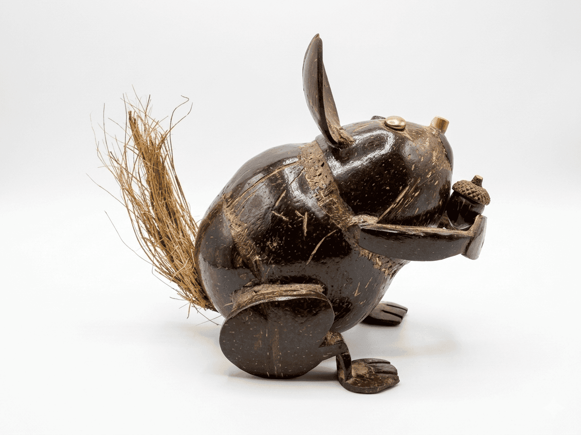 Handcrafted Coconut Shell Turtle Figurine - Image 3