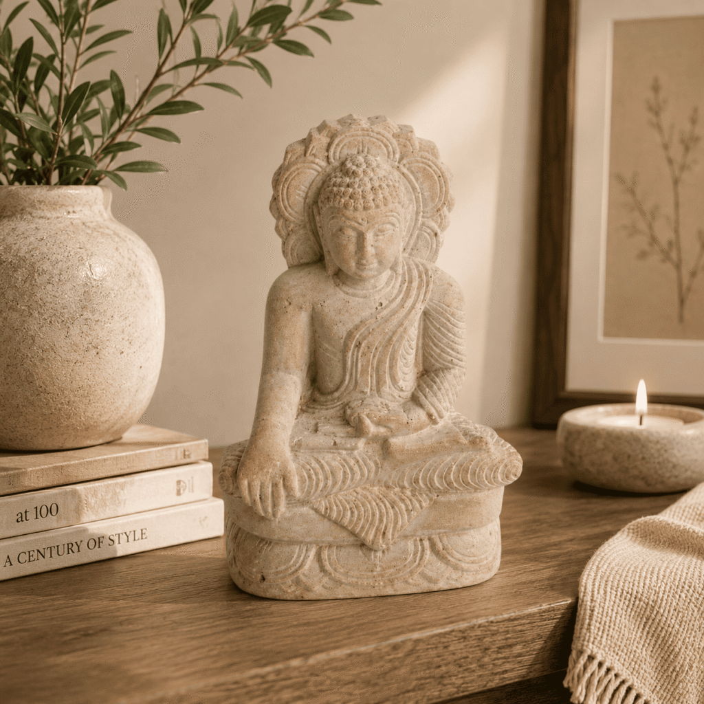 Natural Stone Sitting Buddha Statue