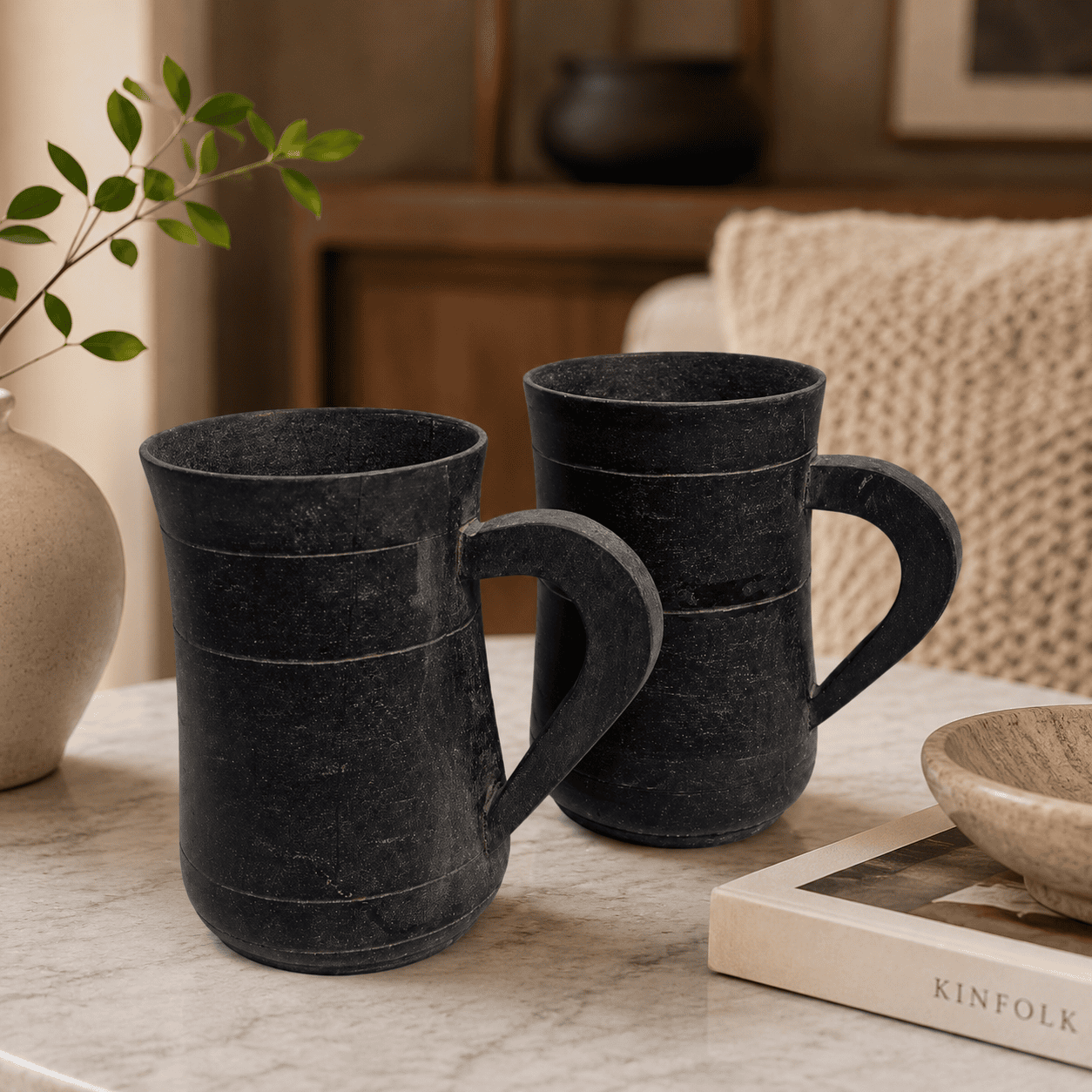 Black Granite Stone Mug - Image 2