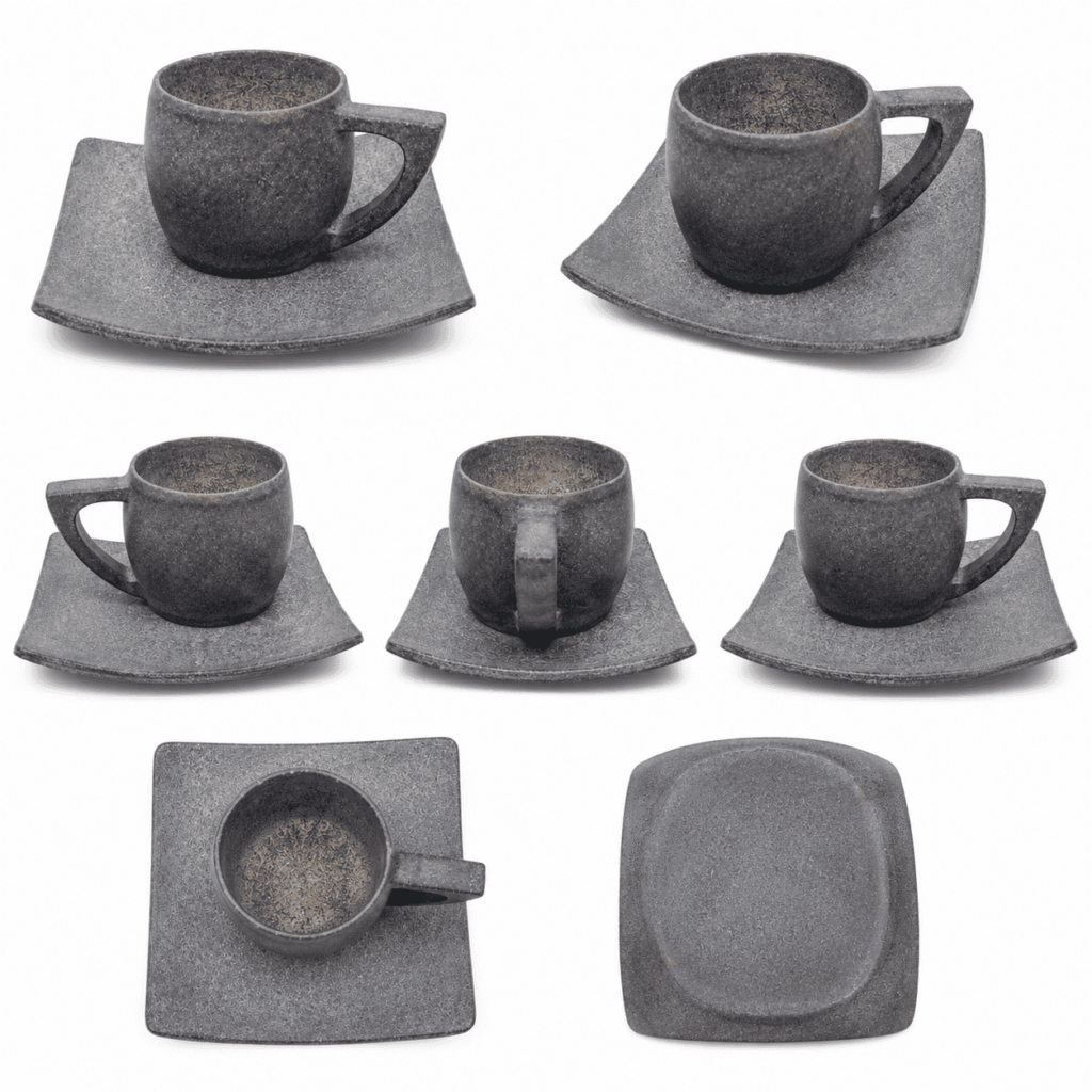 Natural Stone Tea Cup & Plate Set