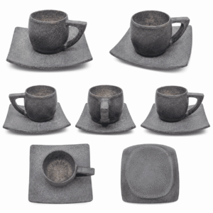 Natural Stone Tea Cup & Plate Set - Image 4