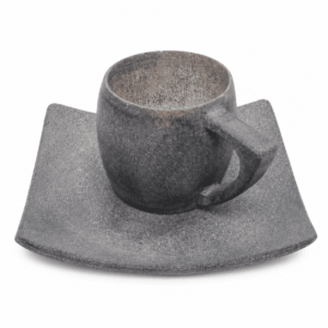 Natural Stone Tea Cup & Plate Set - Image 1