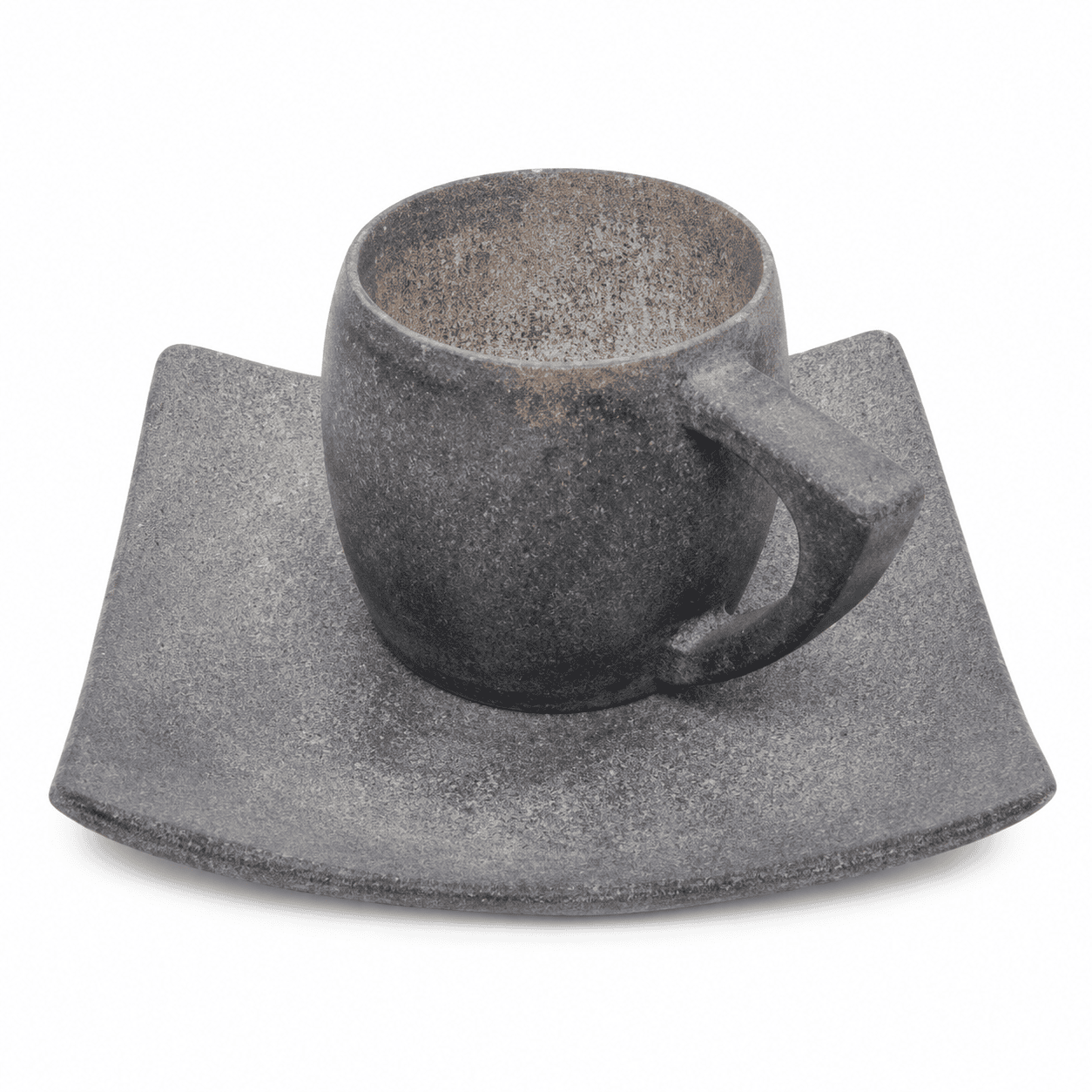 Natural Stone Tea Cup & Plate Set - Image 1