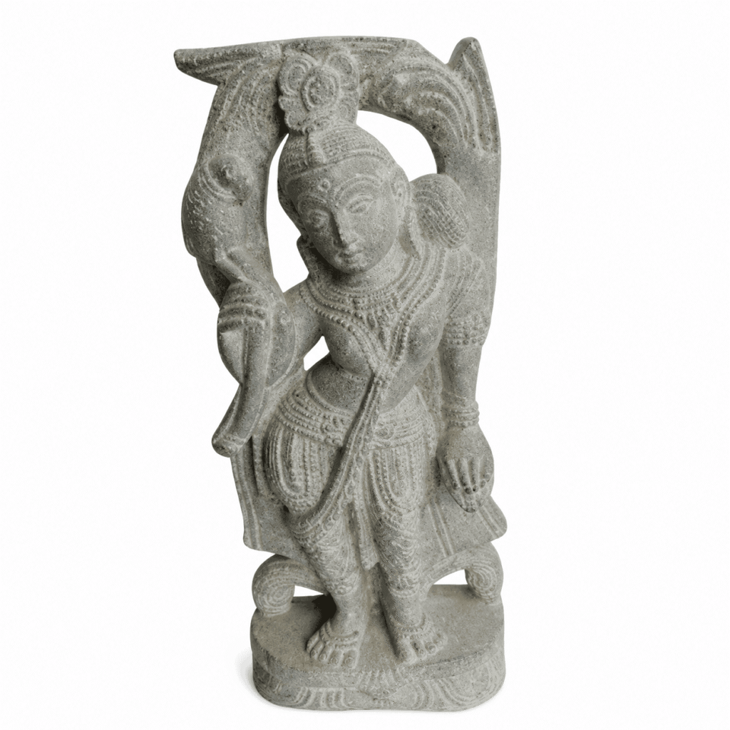 Devadashi with Parrot Stone Idol