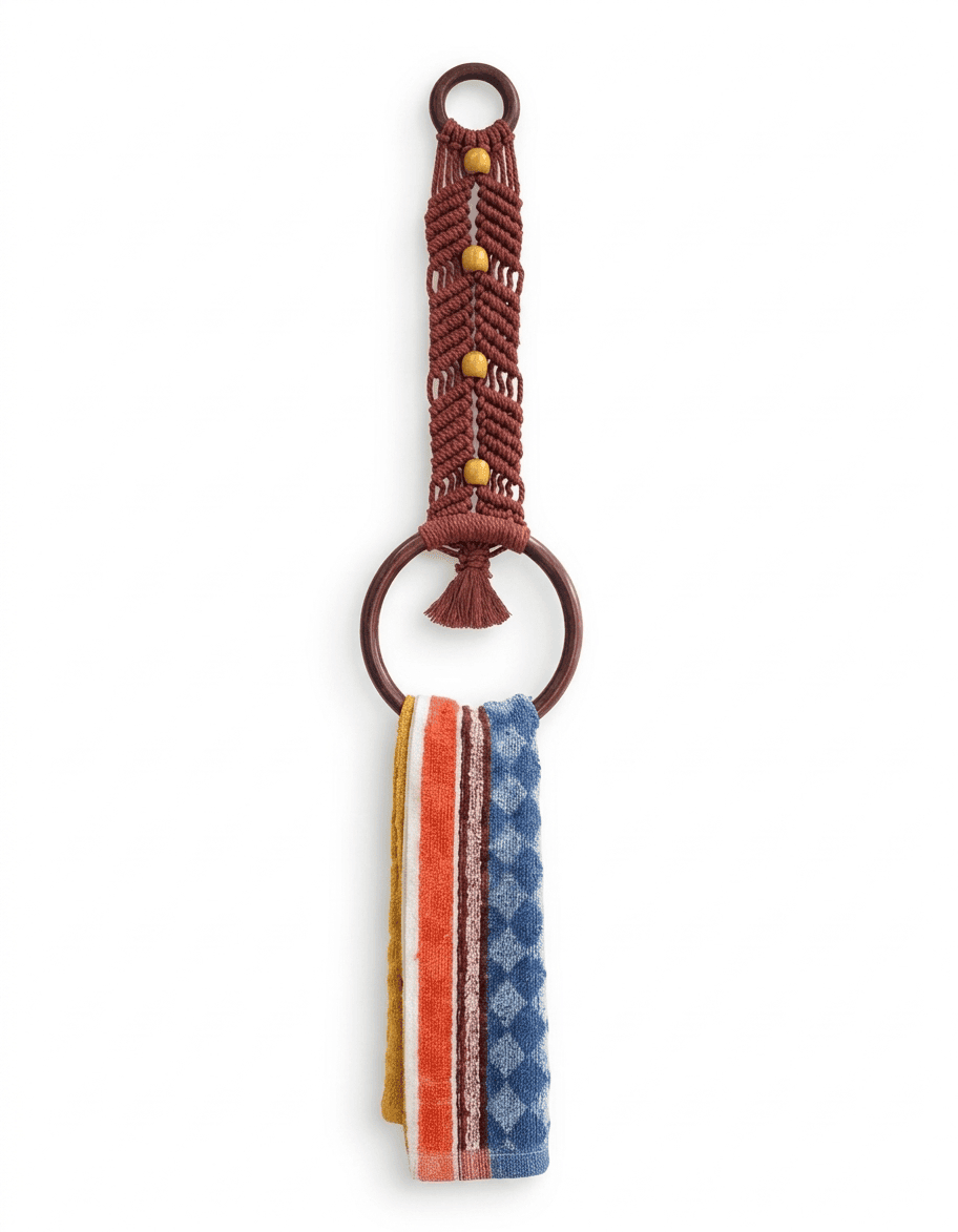 Macrame Beaded Towel Holder - Image 8