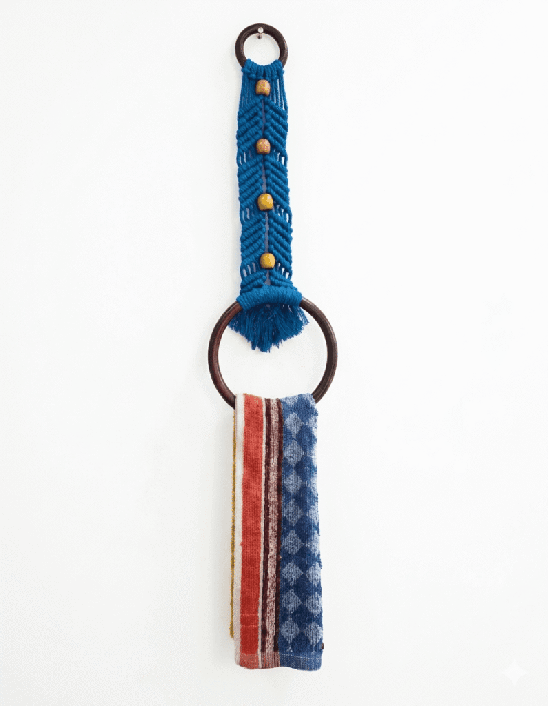 Macrame Beaded Towel Holder