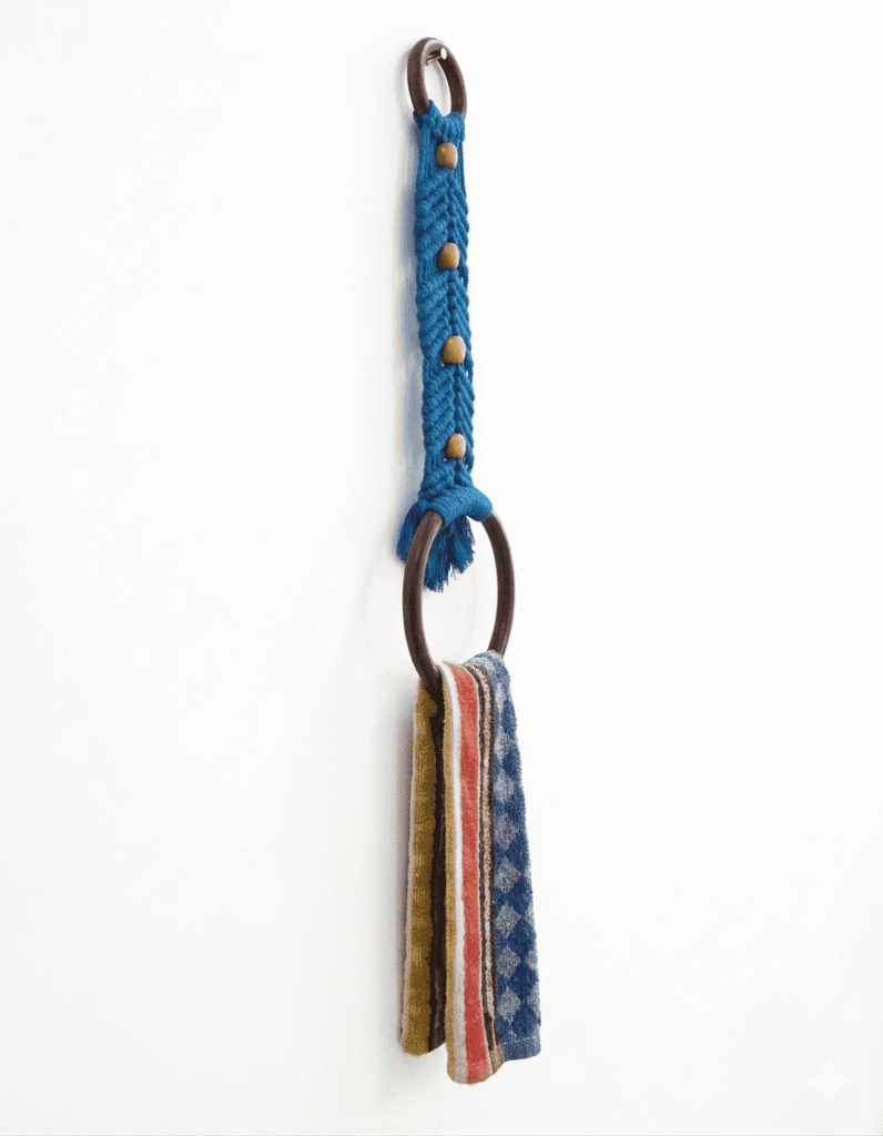 Macrame Beaded Towel Holder