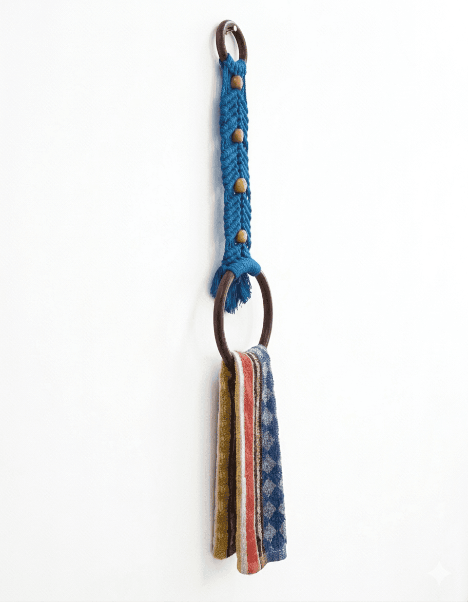 Macrame Beaded Towel Holder - Image 6