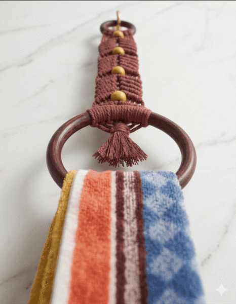 Macrame Beaded Towel Holder - Image 13