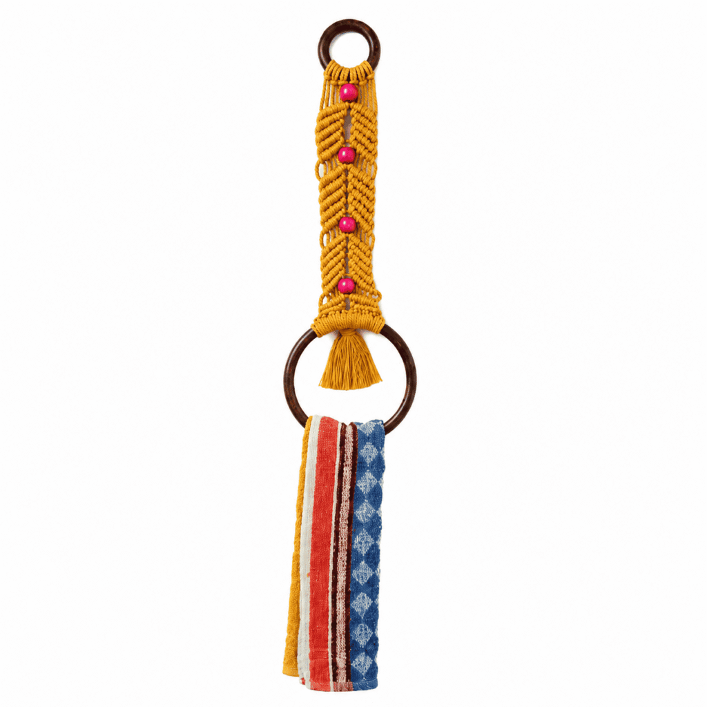 Macrame Beaded Towel Holder