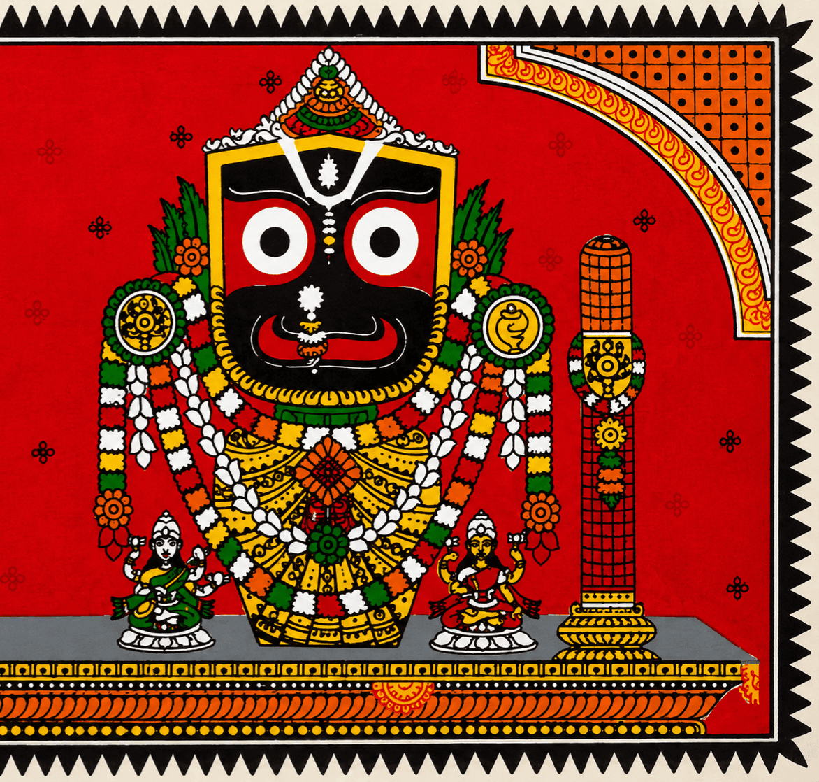 09OD005_2.png Jagannath Balabhadra Subhadra Pattachitra Painting - Image 2