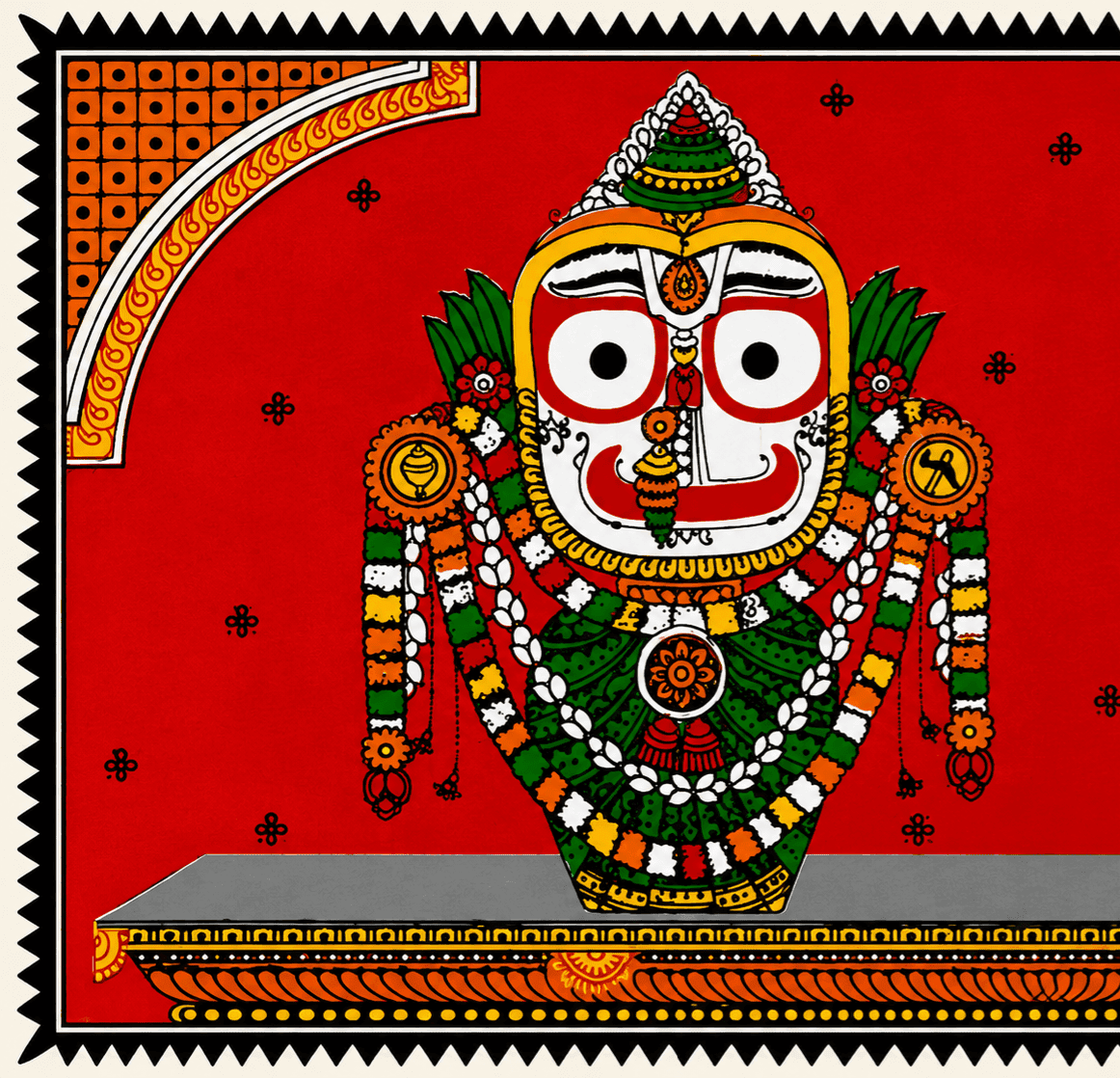 09OD005_3.png Jagannath Balabhadra Subhadra Pattachitra Painting - Image 4