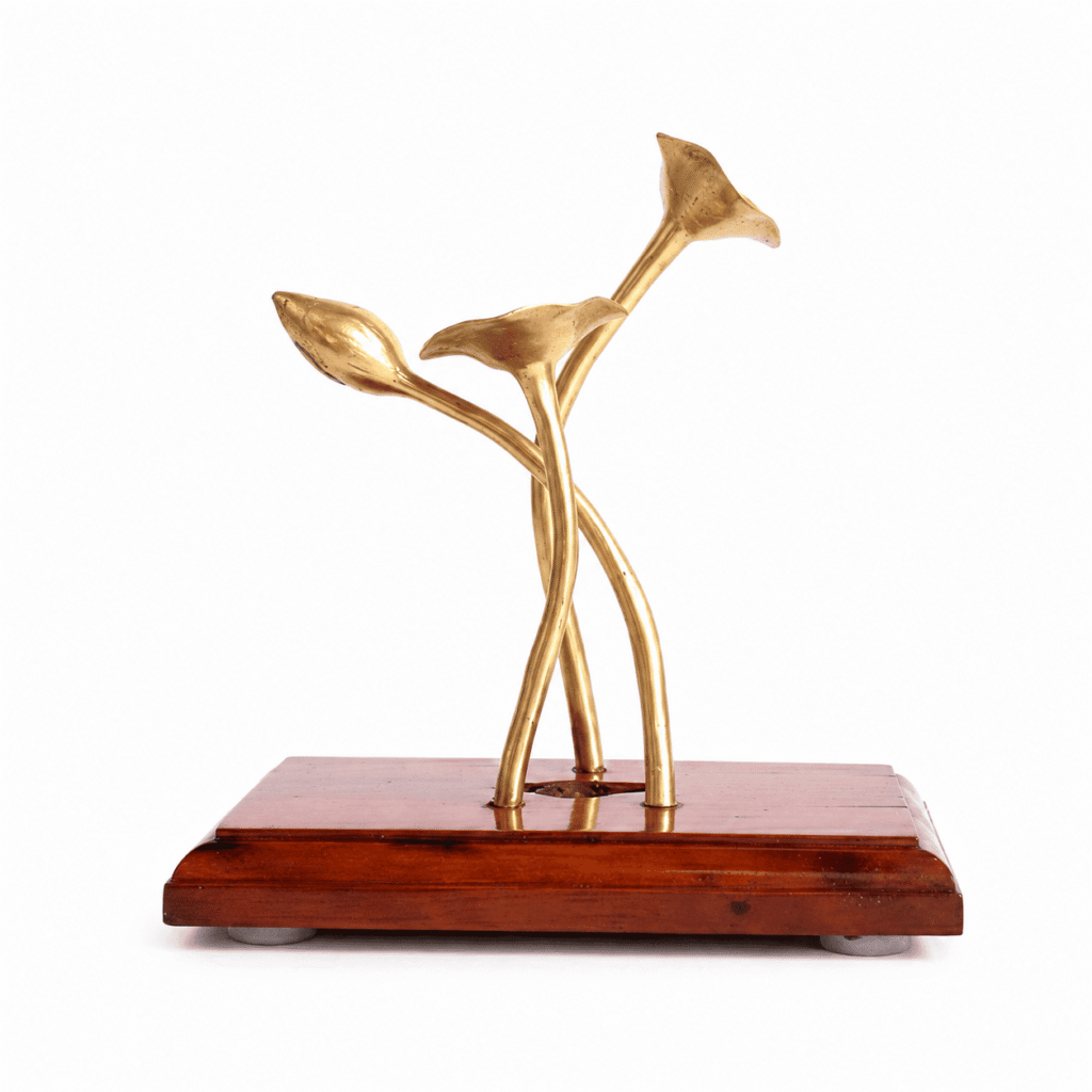 Handcrafted Brass Floral Sculpture