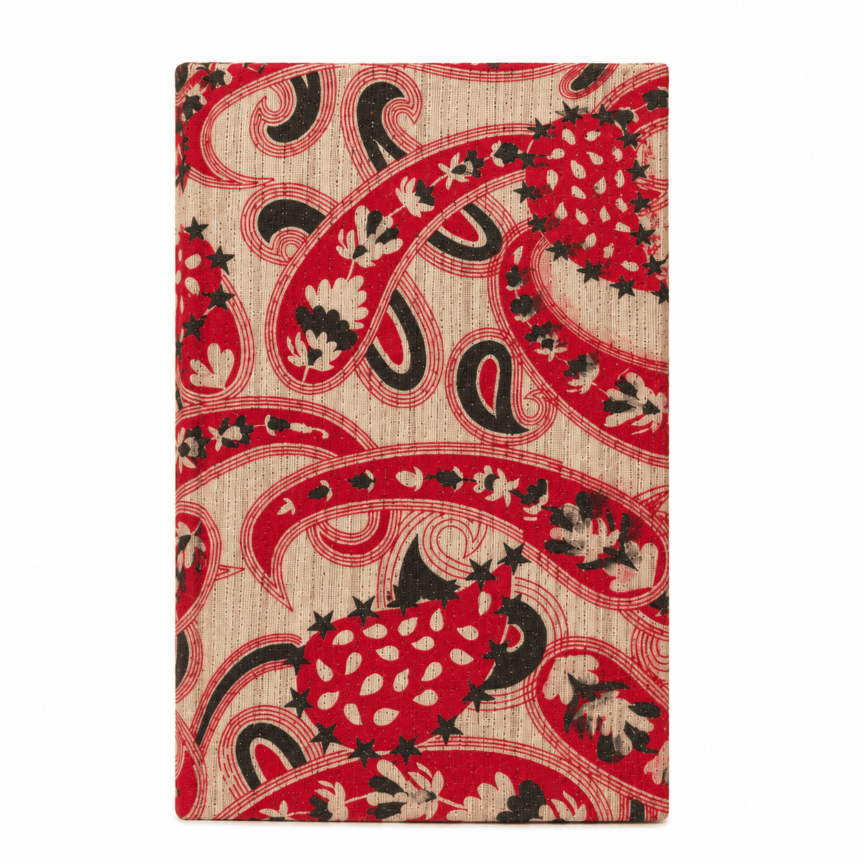 Red Indian Block Print Cotton Journal - Image 1