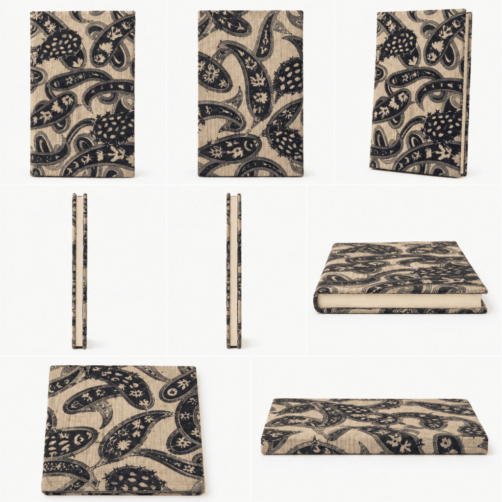 Black Indian Block Print Cotton Journal