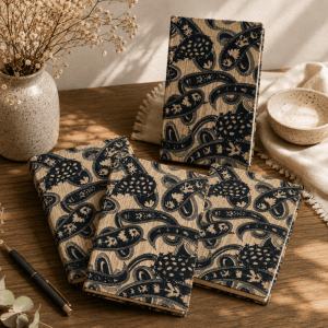 Black Indian Block Print Cotton Journal - Image 2